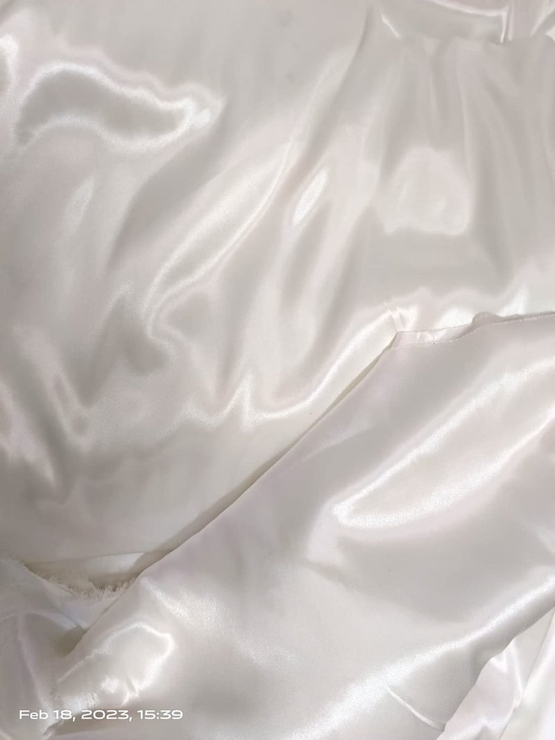 3A Featuretail Soft Lycra Fabric for Backdrop Decoration,Backdrop Curtains & Wedding Decoration, Soft & Silky Lycra Drapes Fabric (3 Mtr Length X 55 Inch, White Color), Solid - Image 1
