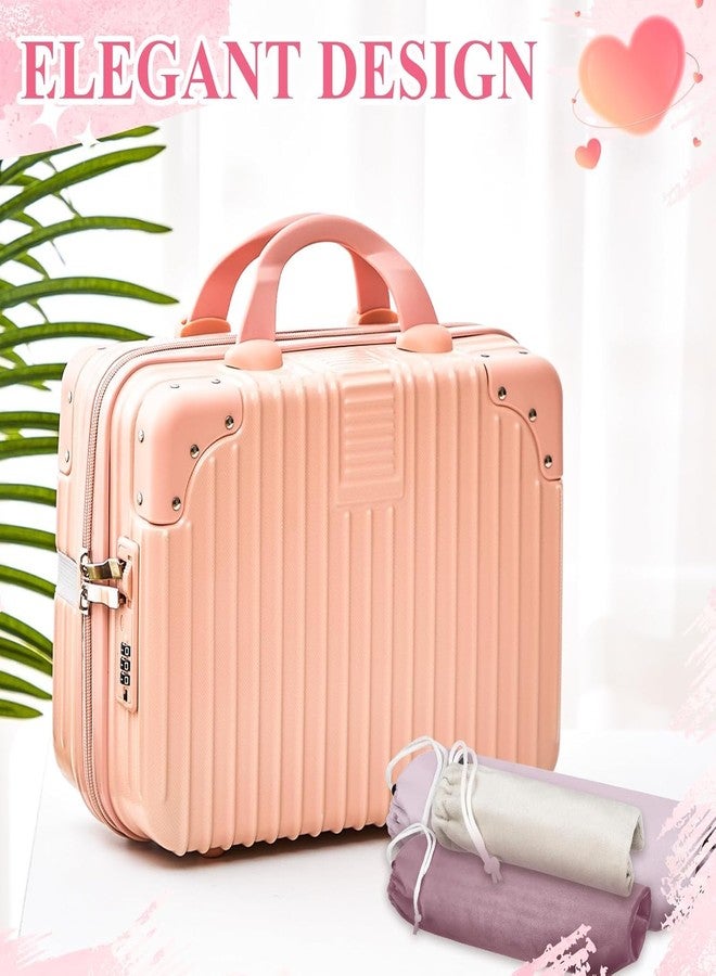 ENNCOZY Mini Hard Shell Hard Travel Luggage Makeup Case Small Portable Carrying Case Suitcase Organizer Makeup Storage Box for Women (B-Skin) - Image 2