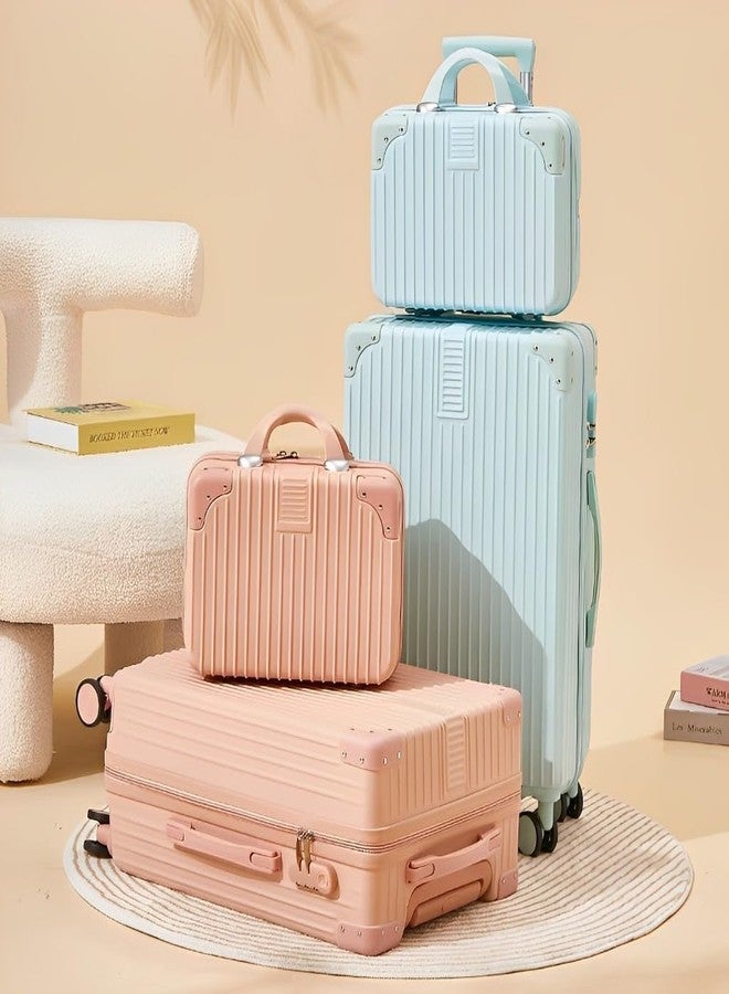 ENNCOZY Mini Hard Shell Hard Travel Luggage Makeup Case Small Portable Carrying Case Suitcase Organizer Makeup Storage Box for Women (B-Skin) - Image 3