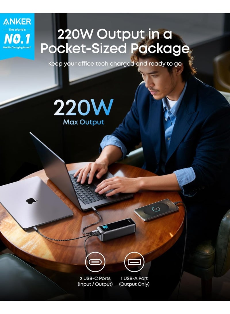 Anker Prime Power Bank, 20,100mAh 3-Port Portable Charger with 220W Output, Two-Way Charging, Flight-Approved, App Control, For MacBook, iPhone 17/16/15 Series, and More, Charging Base Not Included - Image 3