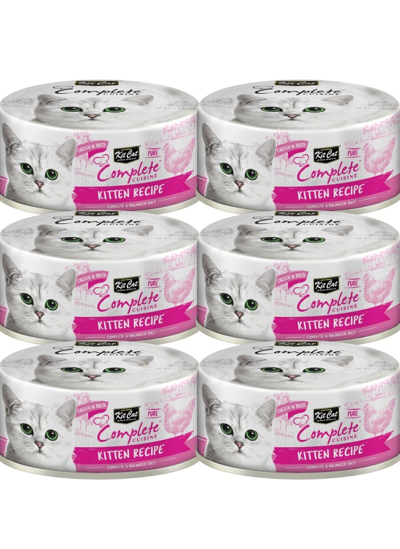 Kit Cat Cat Wet Food Chicken In Broth For Kittens 6x70g - Grain-Free Cat Food  - Image 1