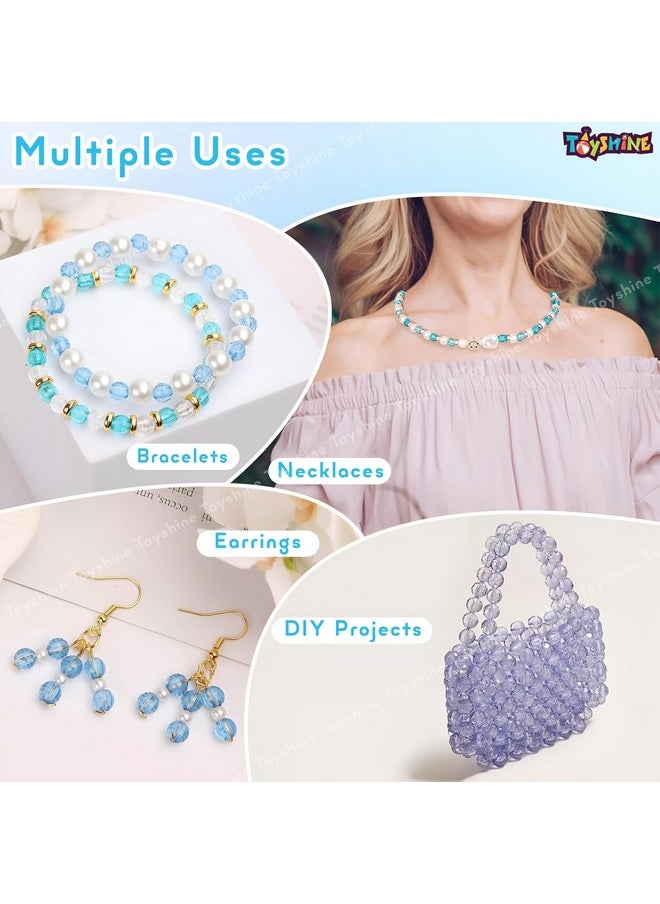 Toyshine Toyshine Crystal Acrylic Jewellery Making Do it Yourself kit -14 Colors Vibrant Craft Beads Set for Bracelets , Necklaces & Earrings making Fun DIY Activity Toy Kit Cum Indoor Game for Boys and Girls 8+  - Image 3
