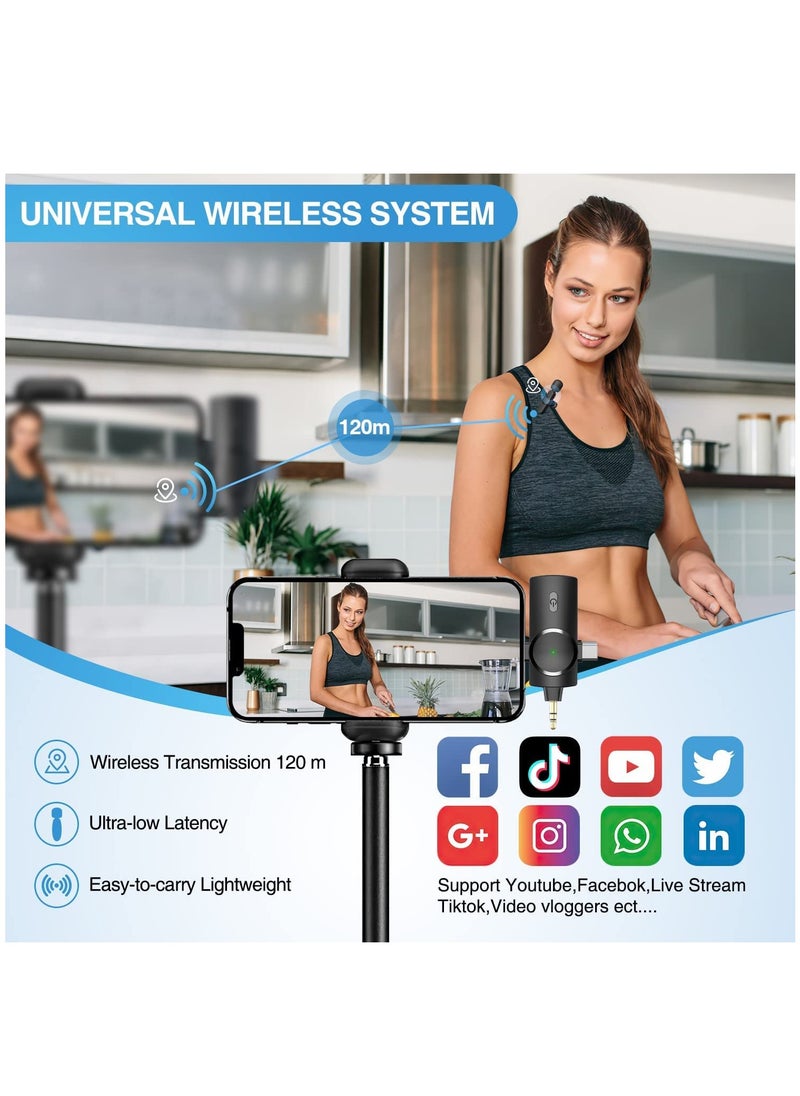 BORTONY - Wireless Lavalier Microphones 3 in 1 Clip-on Microphone for iPhone 15 iPad Android Type C Devices Camera USB-C Microphone 7-Hour Battery Mini Microphone with Noise Reduction for Video Recording Vlog Y - Image 1