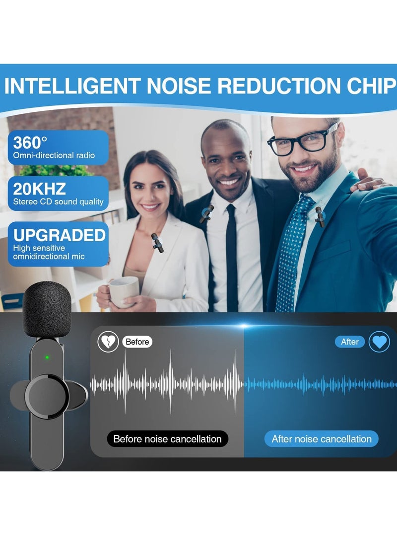 BORTONY - Wireless Lavalier Microphones 3 in 1 Clip-on Microphone for iPhone 15 iPad Android Type C Devices Camera USB-C Microphone 7-Hour Battery Mini Microphone with Noise Reduction for Video Recording Vlog Y - Image 1