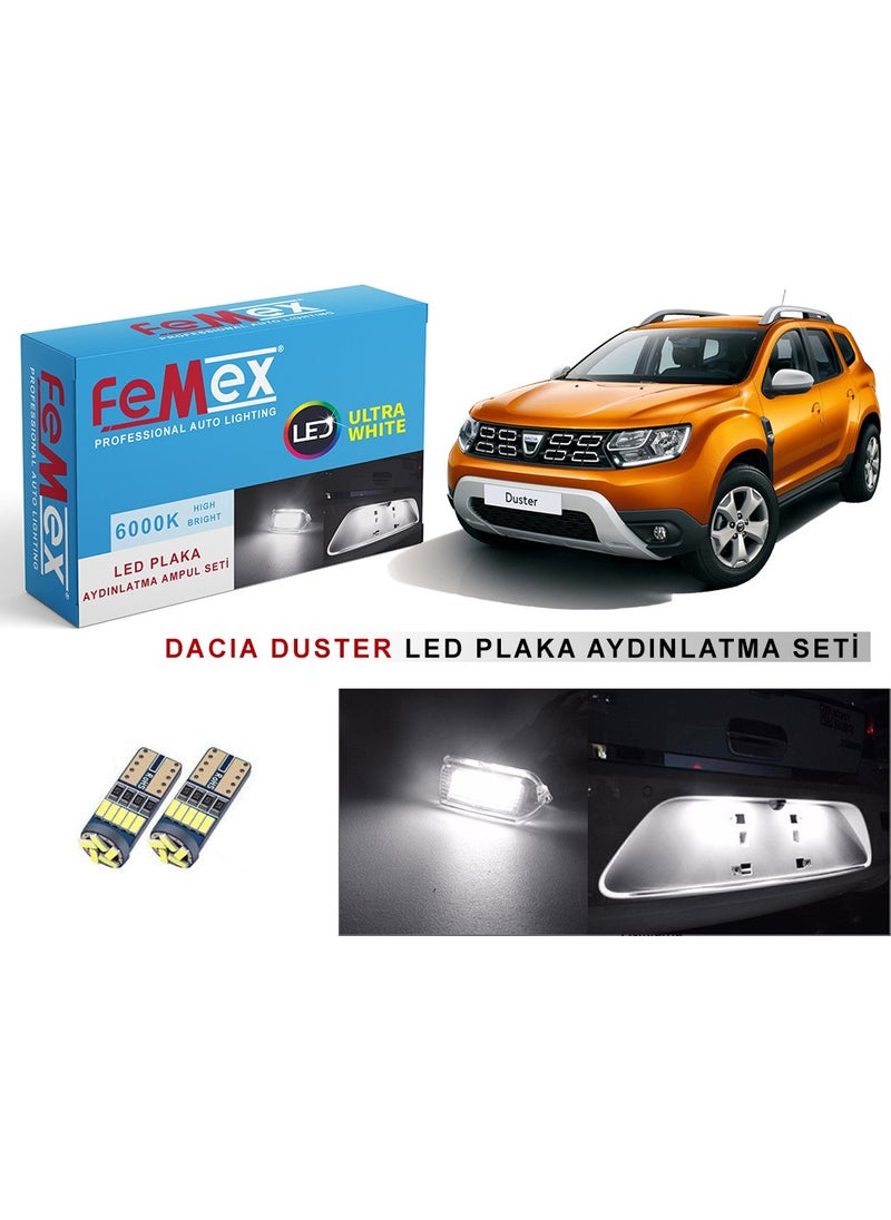 Femex Dacia Duster LED License Plate Light Bulb Set Bright White  - Image 1