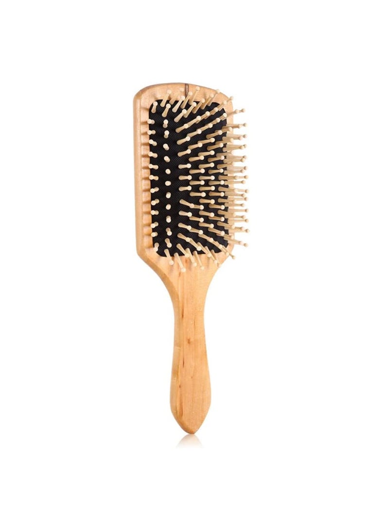 AMM Natural Wooden Anti Static Comb Healthy Cushion Airbag Hair Care Brush 1 PC Black - Image 1