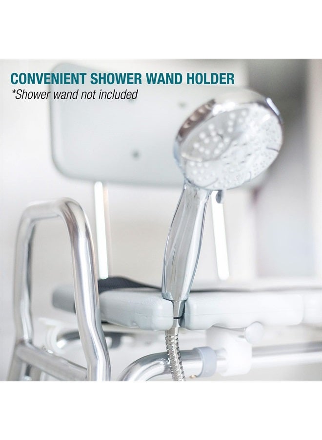 DMI Tub Transfer Bench and Shower Chair with Non Slip Aluminum Body, FSA Eligible, Adjustable Seat Height and Cut Out Access, Holds Weight up to 400 Lbs, Bath and Shower Safety, Transfer Bench - Image 5