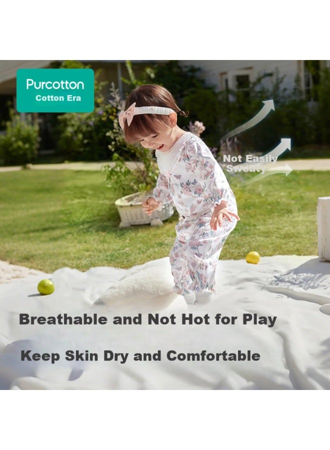 Purcotton Baby Outdoor Onesie Knitted Pure Cotton Romper For Boys And Girls, Spring And Summer Style, Shizhuan Yemao, Size 73 - Image 3