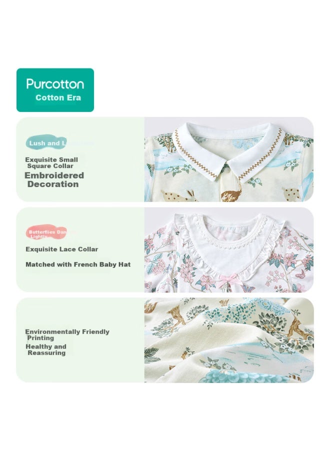 Purcotton Baby Outdoor Onesie Knitted Pure Cotton Romper For Boys And Girls, Spring And Summer Style, Shizhuan Yemao, Size 73 - Image 5