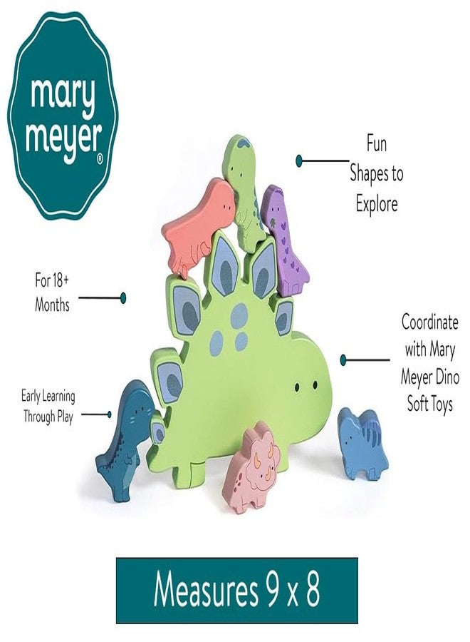 Mary Meyer LittleWood Blocks Wooden Block Set for Toddlers, Preschool Gift for 18+ Months, Fun & Educational Baby Toy, 9 x 8-Inches, Dinosaur - Image 2