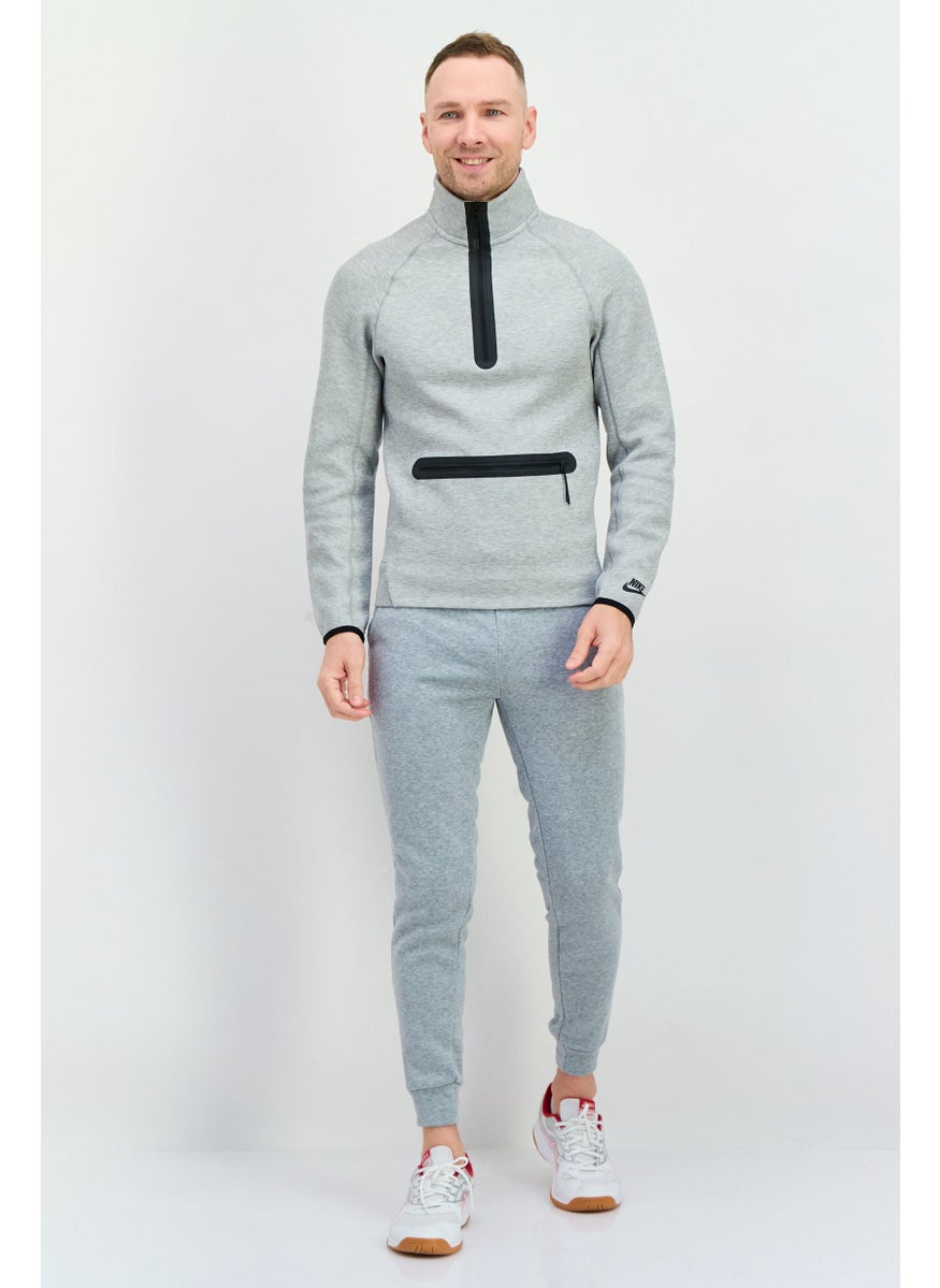 Nike Men Sportswear Fit Half Zip Long Sleeve Outdoor Sweatshirt, Grey  - Image 4