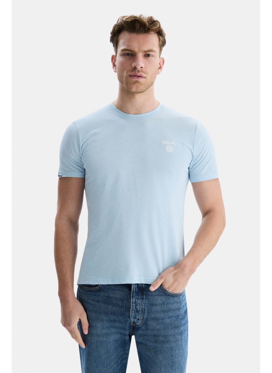 UCLA Bass Sky Blue Crew Neck Printed Standard Fit Men's Tshirt  - Image 1