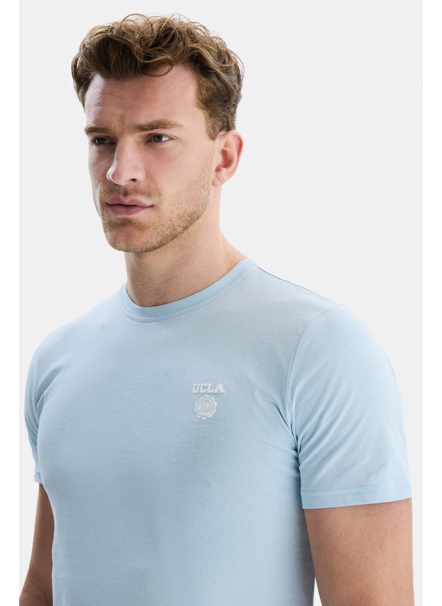 UCLA Bass Sky Blue Crew Neck Printed Standard Fit Men's Tshirt  - Image 2
