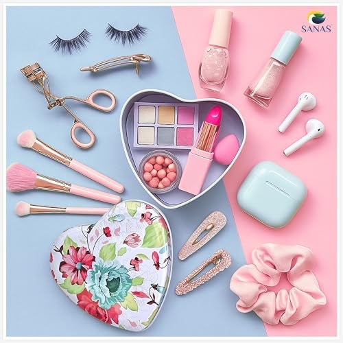 Sanas Heart Shaped Box (3Pcs) Storage Box With Lid Valentine Day Gift Boxes Reusable Metal Container Boxes For Storage Vintage Heart Tin Container Multipurpose Pinterest Finds Aesthetic (3Pcs) (Green) - Image 5