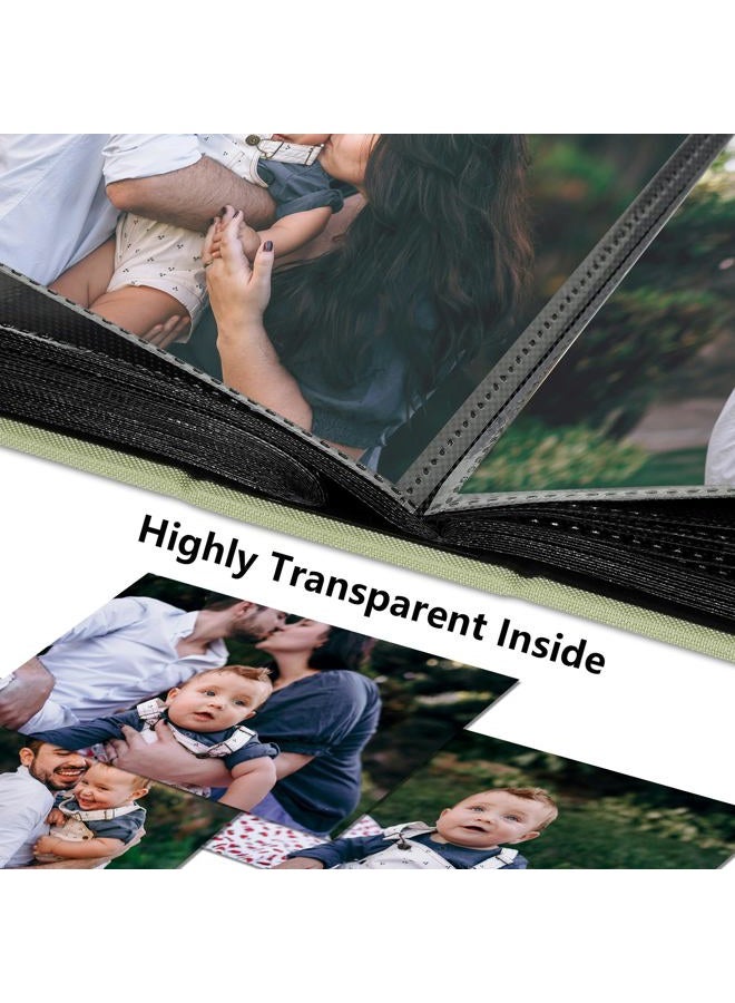 Remowith Small 4x6 Photo Album 100 Pockets Linen Cover with Front Window Portable Mini Picture Book for Family Travel Wedding and Memory Keepsake Organizer Light Green - Image 4