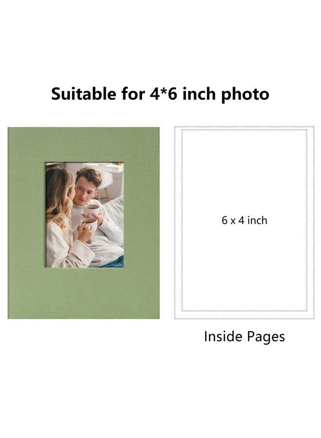 Remowith Small 4x6 Photo Album 100 Pockets Linen Cover with Front Window Portable Mini Picture Book for Family Travel Wedding and Memory Keepsake Organizer Light Green - Image 2