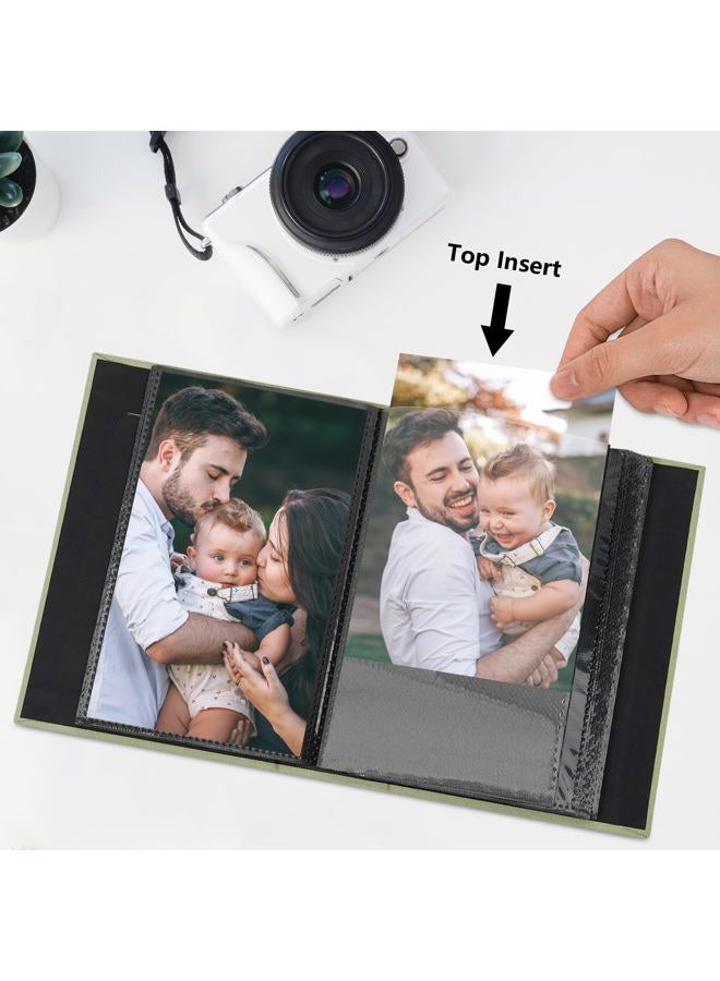 Remowith Small 4x6 Photo Album 100 Pockets Linen Cover with Front Window Portable Mini Picture Book for Family Travel Wedding and Memory Keepsake Organizer Light Green - Image 5
