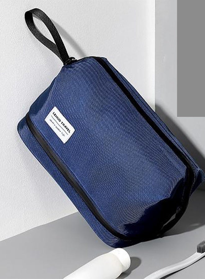 حقيبة ملابس السفر المعلقة للنساء، حقيبة المكياج، مدمجة، متينة، خفيفة الوزن، مقاومة للماء، بسيطة وعملية، تعمل كمنظم للمستحضرات التجميلية وحقيبة ملابس (نساء، أزرق دبليو) - Image 5