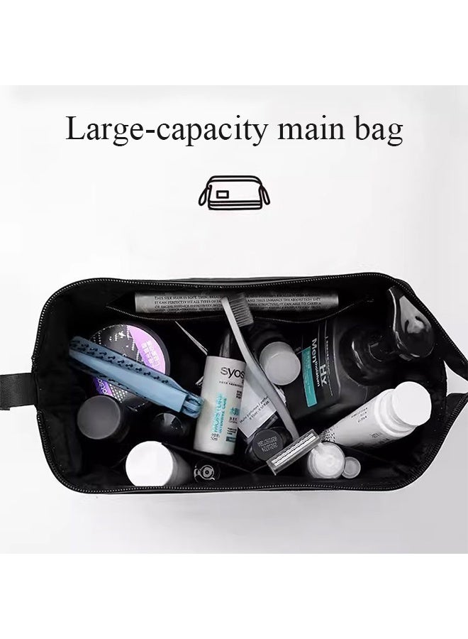 حقيبة ملابس السفر المعلقة للنساء، حقيبة المكياج، مدمجة، متينة، خفيفة الوزن، مقاومة للماء، بسيطة وعملية، تعمل كمنظم للمستحضرات التجميلية وحقيبة ملابس (نساء، أزرق دبليو) - Image 4