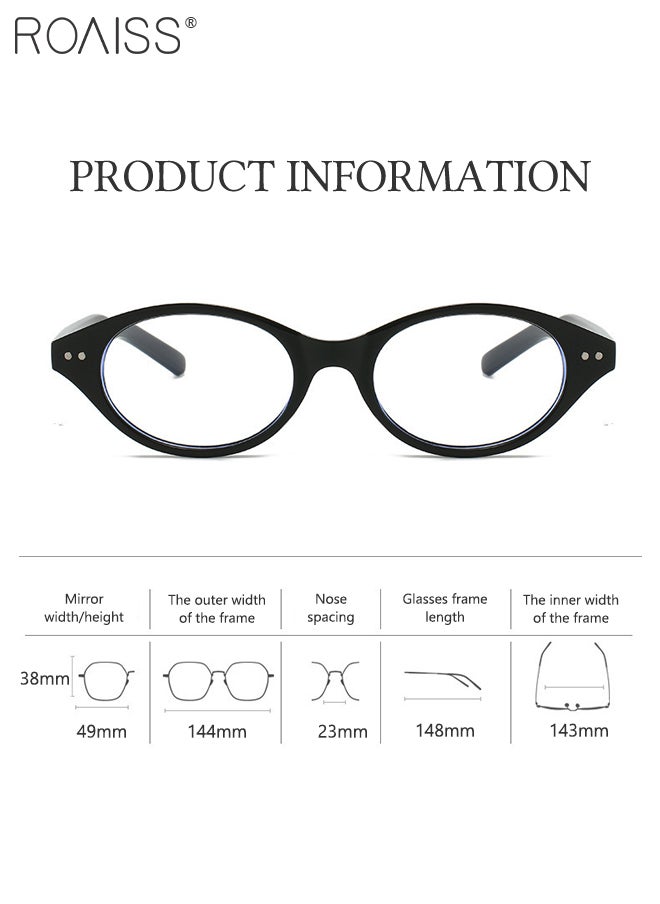 Blue Light Blocking Glasses Blue Light Filter Computer Reading Gaming TV Phones Oval Eyeglasses Fashion Anti Eyestrain Headache Eyewear for Men Women Black 49mm - pzsku/Z6C485268133F5592CB90Z/45/_/1727232610/82ff36ce-c76b-4e2c-af1a-72e36dc829e9