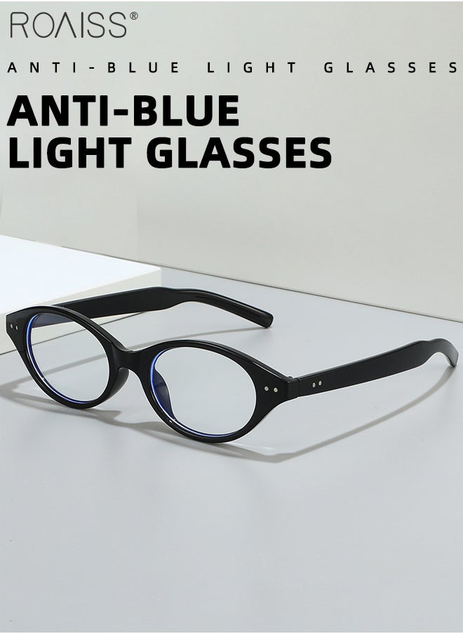 Blue Light Blocking Glasses Blue Light Filter Computer Reading Gaming TV Phones Oval Eyeglasses Fashion Anti Eyestrain Headache Eyewear for Men Women Black 49mm - pzsku/Z6C485268133F5592CB90Z/45/_/1727232611/080ee282-c5ab-4d12-b0cd-c6cc7c312d6c