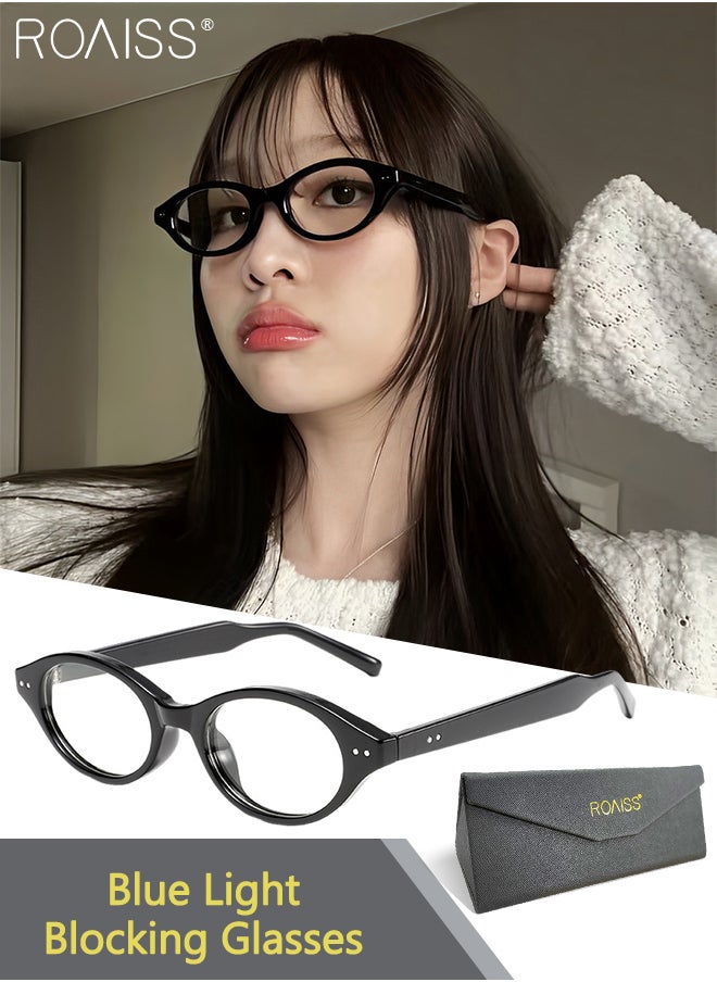 Blue Light Blocking Glasses Blue Light Filter Computer Reading Gaming TV Phones Oval Eyeglasses Fashion Anti Eyestrain Headache Eyewear for Men Women Black 49mm - pzsku/Z6C485268133F5592CB90Z/45/_/1727256433/cdece23c-9340-47fc-b41e-40e4c4eeb63d