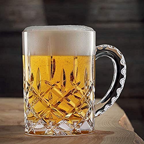 SYANKA Italian Premium Glass Beer Mugs - Set of 3, Transparent, 400ml - Image 1