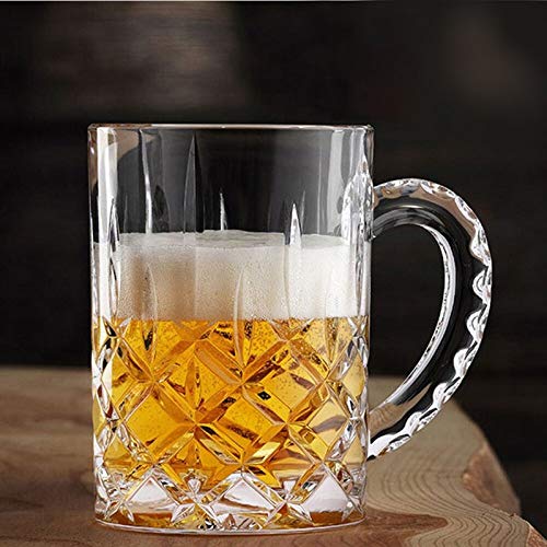 SYANKA Italian Premium Glass Beer Mugs - Set of 3, Transparent, 400ml - Image 2
