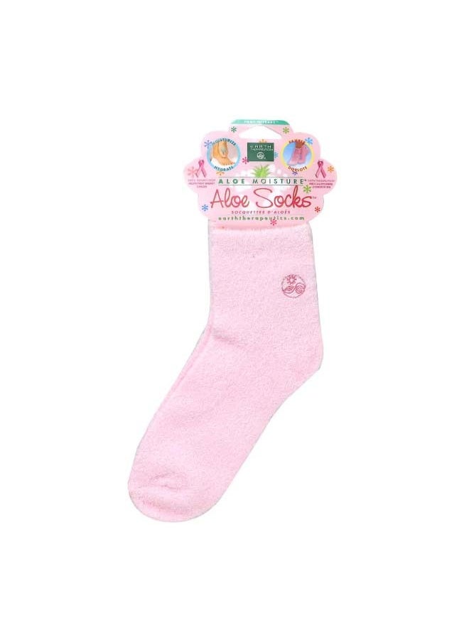 Earth Therapeutics Aloe Moisture Aloe Socks Pink 1 Pair  - Image 1