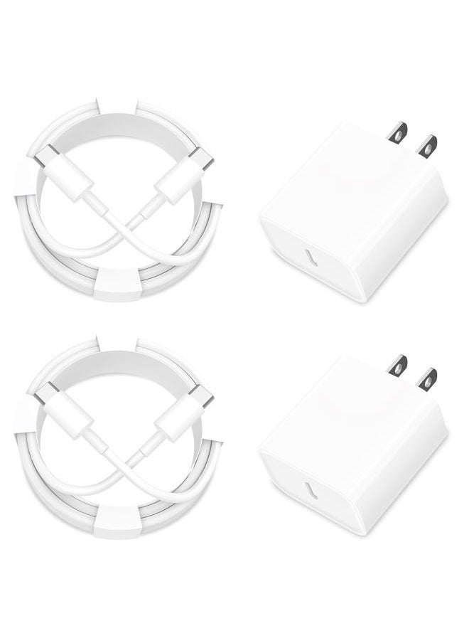 Stuffcool 【MFi Certified】iPhone 16 Charger Fast Charging, Stuffcool 2Pack 20W PD USB-C Power Adapter Type-C Wall Charger with 2Pack 6FT Type-C Cable for iPhone 16 Pro/16 Pro Max/15/15 Pro Max/iPad Pro/Air/Mini  - Image 1