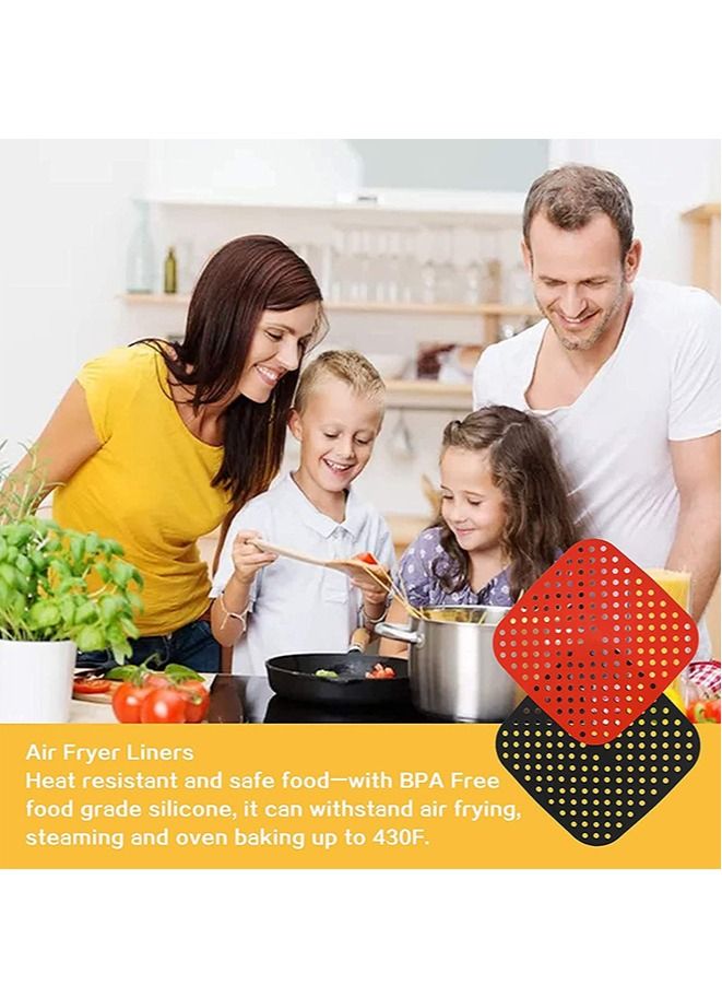 2 Pack KITCHEN Reusable Silicone Air Fryer Liners 8.5" Square - Image 3