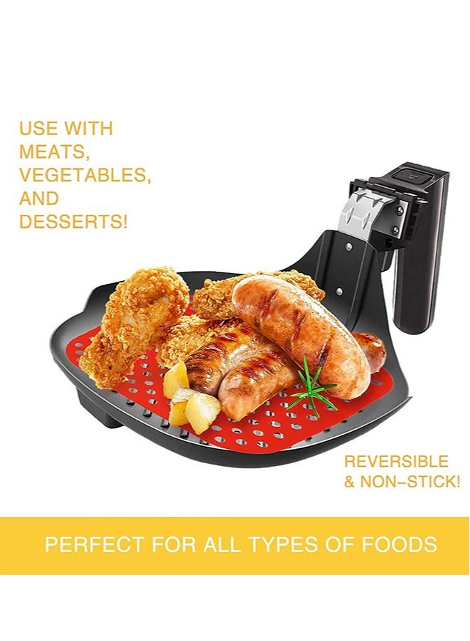 2 Pack KITCHEN Reusable Silicone Air Fryer Liners 8.5" Square - Image 2