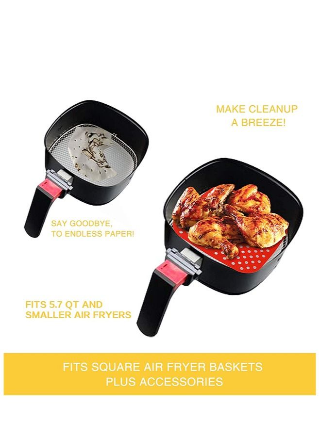 2 Pack KITCHEN Reusable Silicone Air Fryer Liners 8.5" Square - Image 5