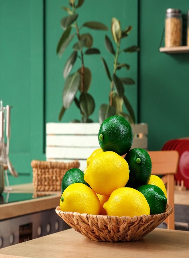 Lorigun 12 Pcs Fake Lemons Limes,Artificial Lemons Fake Fruits Lemon for Kichen Party Chirstmas Decor Photography Prop, Artificial Fruits Lemon Prop, Double Colour(6 Green+6 Yellow) - Image 4