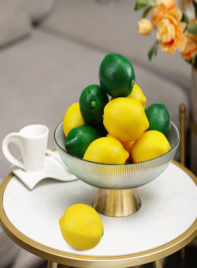 Lorigun 12 Pcs Fake Lemons Limes,Artificial Lemons Fake Fruits Lemon for Kichen Party Chirstmas Decor Photography Prop, Artificial Fruits Lemon Prop, Double Colour(6 Green+6 Yellow) - Image 5