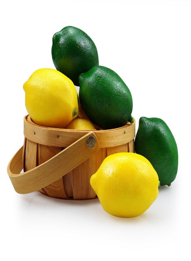 Lorigun 12 Pcs Fake Lemons Limes,Artificial Lemons Fake Fruits Lemon for Kichen Party Chirstmas Decor Photography Prop, Artificial Fruits Lemon Prop, Double Colour(6 Green+6 Yellow) - Image 1