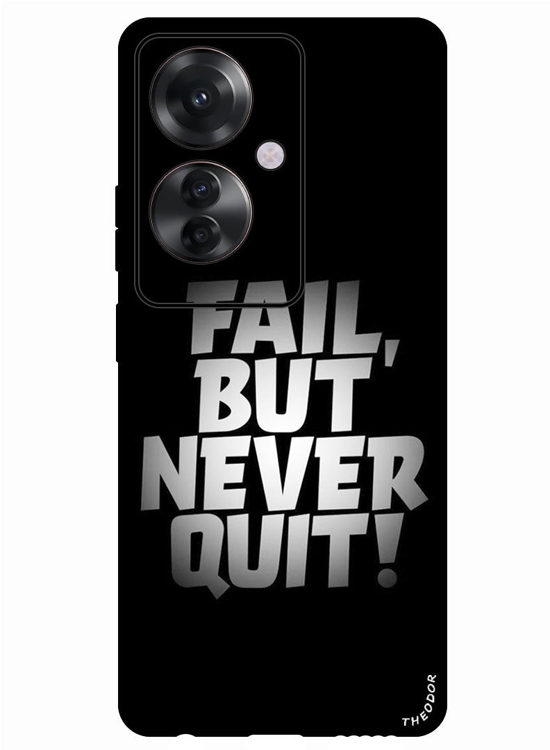Theodor Protective Case Anti Scratch Shock Proof Bumper Cover For Oppo Reno 11F Fail But Never Quit - Image 1