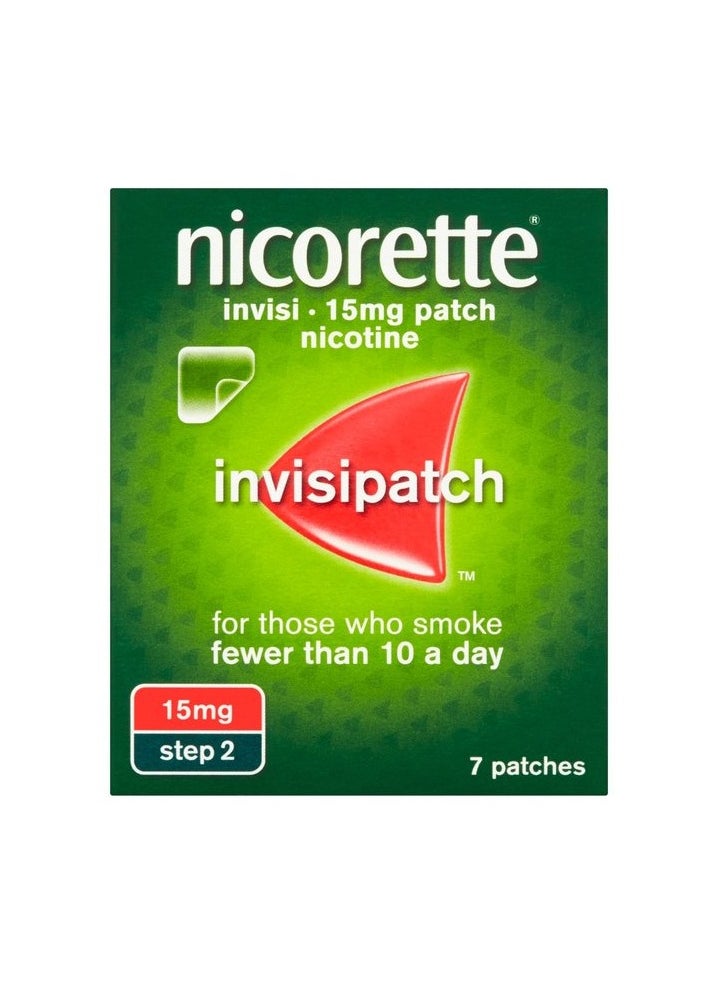 nicorette Nicorette	Invisi 15mg patch nicotine Step 2	7 patches  - Image 1