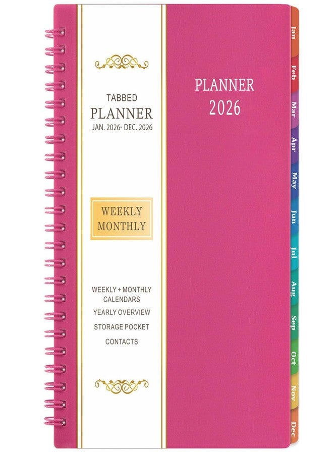 BooQool 2026 Planner - Planner 2026, 2026 Planner Weekly and Monthly with Tabs, Jan 2026 - Dec 2026, 6.25" × 8.3", Strong Twin-Wire Binding - Image 1