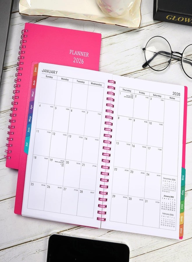 BooQool 2026 Planner - Planner 2026, 2026 Planner Weekly and Monthly with Tabs, Jan 2026 - Dec 2026, 6.25" × 8.3", Strong Twin-Wire Binding - Image 2