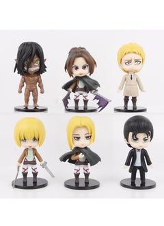 Generic 6-Piece Attack on Titan PVC Figures Set, Including 3rd Gen Eren, Armin, Hange, and Reiner, 10cm High, Perfect for Collecting, Home Decor, and Small Gifts  - Image 1