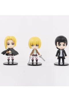 Generic 6-Piece Attack on Titan PVC Figures Set, Including 3rd Gen Eren, Armin, Hange, and Reiner, 10cm High, Perfect for Collecting, Home Decor, and Small Gifts  - Image 2