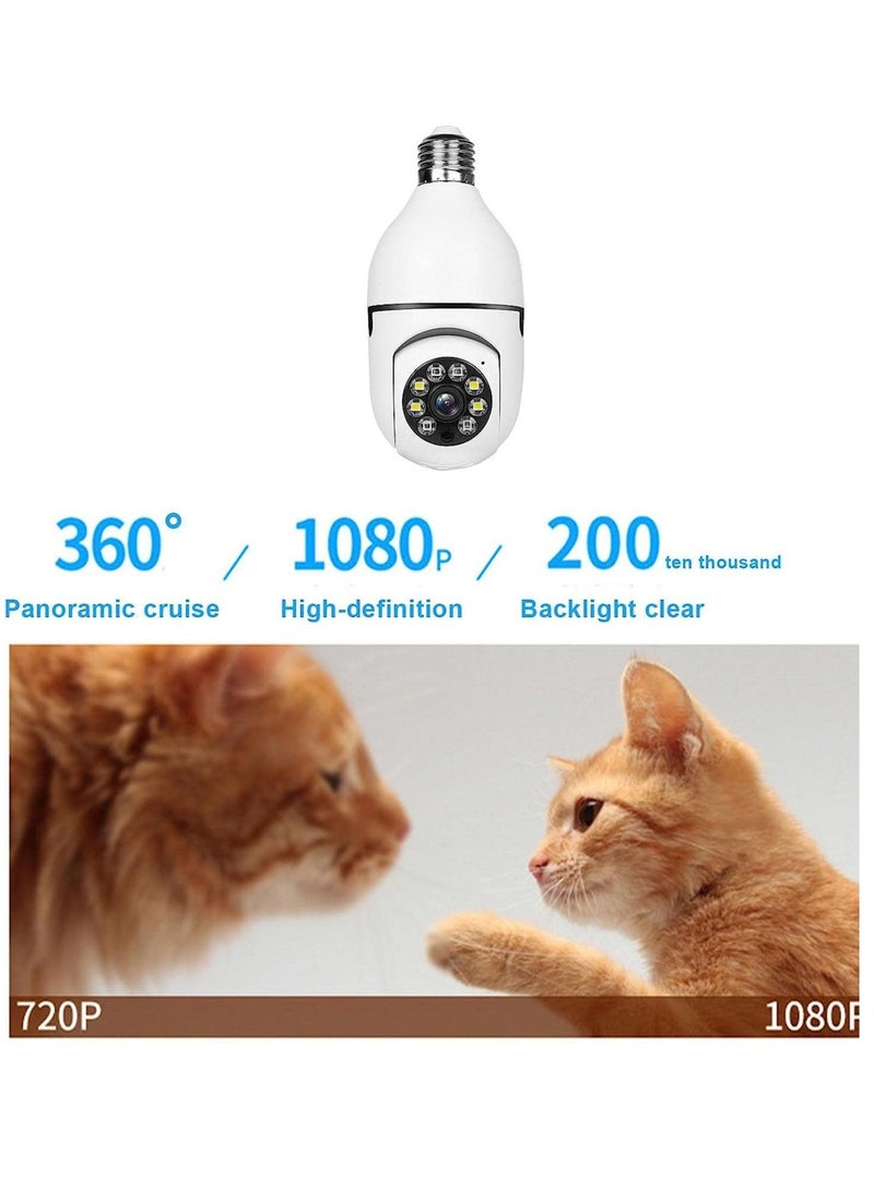 ELTRAZONE Bulb Camera 1080P, Night Vision IP Camera, PTZ Camera, 4X Digital Zoom Monitor, Home Security System, WiFi Camera Full Color - Image 3