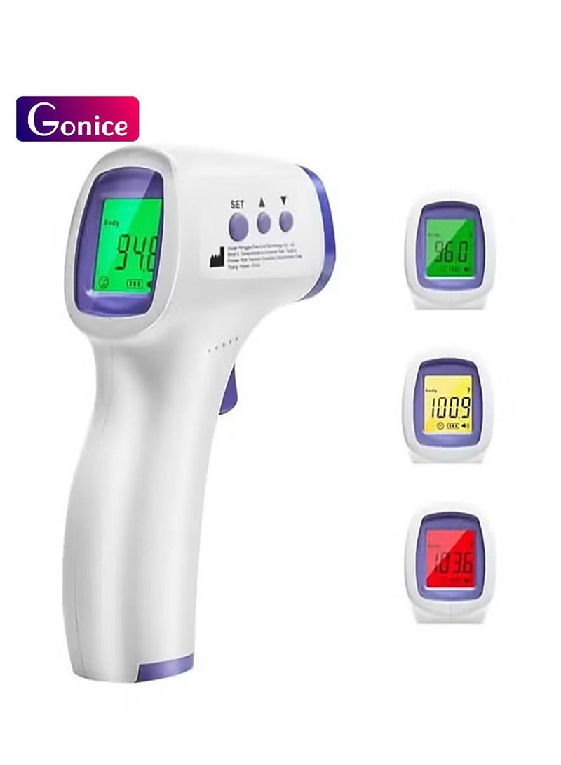 جونيس ميزان حرارة بالأشعة تحت الحمراء بتشغيل بنقرة واحدة مع تنبيه حراري بثلاثة ألوان، وقياس خلال ثانية واستخدامات متعددة - Image 1