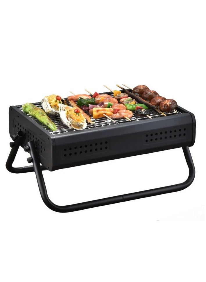 VIO Barbecue Grill Stainless Steel Charcoal Grill Foldable Durable Outdoor Household Camping BBQ Smoker for Outdoor Cooking Picnic Patio Backyard Camping Cooking  - Image 5