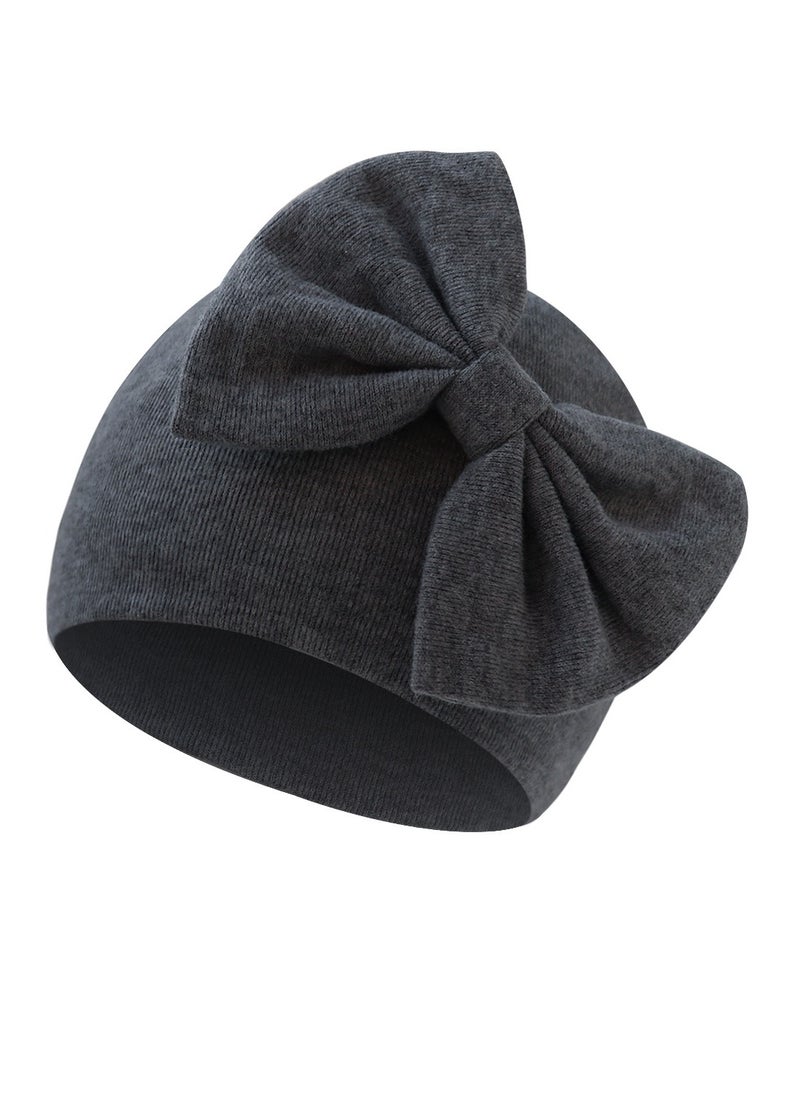 Generic Baby Solid Color Maruko Hat Headcarf Doughnut Girl Head Cap 6 month to 12 month Deep Grey 