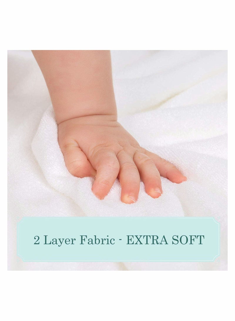 Hypoallergenic Bamboo Baby Washcloths - 2 Layer Ultra Soft Absorbent Towel Newborn Bath  Face for Delicate Skin Boy Girl Shower Gift (6 Pack) - Image 3