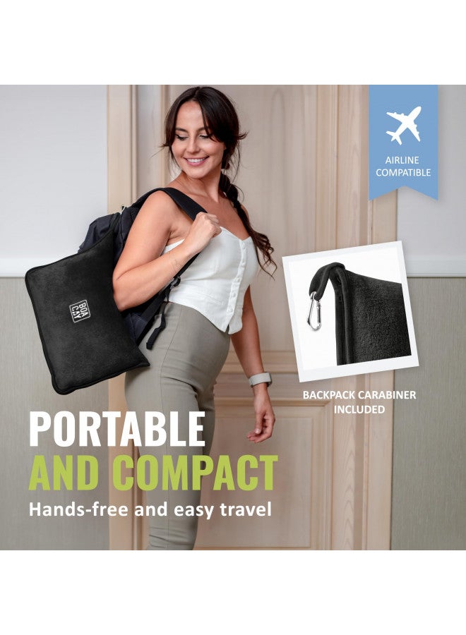 BOACAY Soft & Warm Travel Blanket for Airplane & Car - Long Flight Essential for Women, Men, Kids - Compact Pillow with Luggage Sleeve & Backpack Clip - Image 3