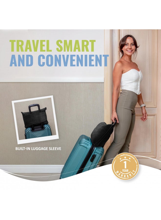 BOACAY Soft & Warm Travel Blanket for Airplane & Car - Long Flight Essential for Women, Men, Kids - Compact Pillow with Luggage Sleeve & Backpack Clip - Image 4