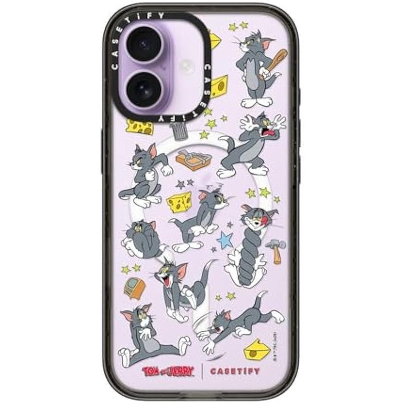 Casetify Impact iPhone 17 Case 【Tom and Jerry Colab/Slim/Compatible with Magsafe / 8.2 ft. 4X Military Grade Drop Protection】 - Tom Pattern - Clear Black - Image 2